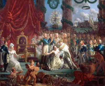 Allegory of the Return of the Bourbons on April 24, 1814: Louis XVIII Raising France from Its Ruins by Louis Philippe Crepin